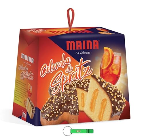 8x Maina Colomba allo Spritz Osterkuchen gefüllt mit Spritz-Creme 750g Oster-taube der italienischen Tradition + Beni Culinari Kostenloser Schlüsselanhänger von Beni Culinari