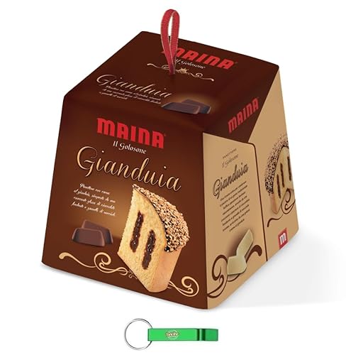 8x Maina Panettone Gianduia - Traditionelles italienisches Weihnachtsdessert - Weihnachts Kuchen mit Gianduia-Creme 750g + Beni Culinari Kostenloser Schlüsselanhänger von Beni Culinari