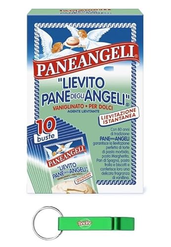 8x Paneangeli Lievito Vanigliato per Dolci - Vanille Hefe für Desserts - Karton mit 10 Beuteln + Beni Culinari Kostenloser Schlüsselanhänger von Beni Culinari