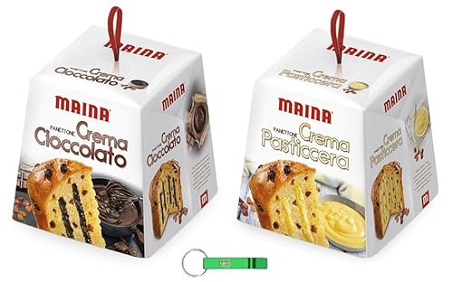 Testpaket Maina Panettone Schokoladencreme - Creme Traditionelles italienisches Weihnachtsdessert - Weihnachts Kuchen 8 x 800g + Beni Culinari Kostenloser Schlüsselanhänger von Beni Culinari