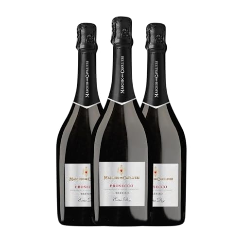 Beniamino Maschio Cavalieri Spumante Extra Dry Glera Extra Trocken Prosecco 75 cl Weißer Sekt (Karton mit 3 Flaschen von 75 cl) von Beniamino Maschio