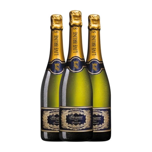 Beniamino Maschio Live Brune S Spumante Extra Dry Glera Extra Trocken Prosecco 75 cl Weißer Sekt (Karton mit 3 Flaschen von 75 cl) von Beniamino Maschio