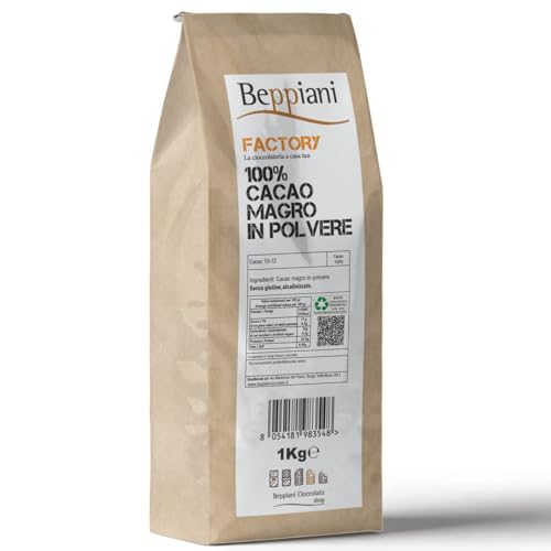 Beppiani Amaro Kakaopulver, 1 kg, professionelles Produkt, verpackt in Italien, geeignet für alle Zubereitungen von Beppiani