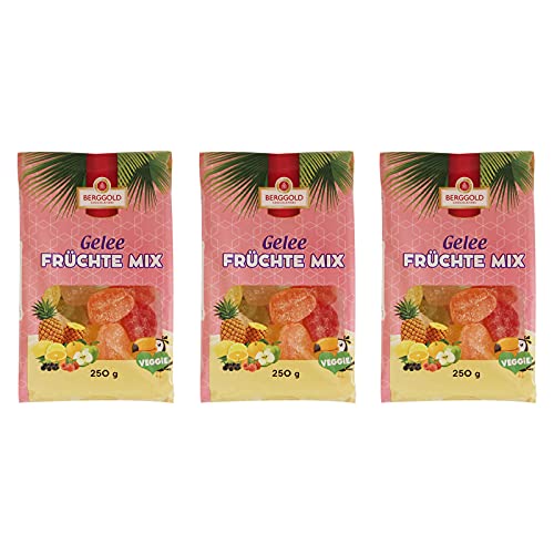 3er Pack Berggold Gelee Früchte Mix 3 x 250 g von Berggold