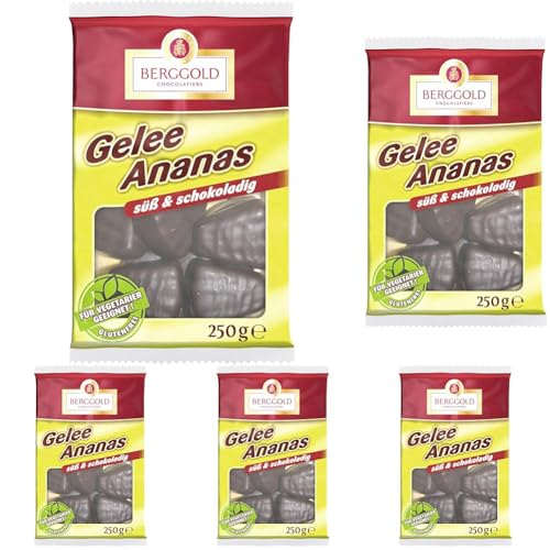 Berggold Gelee Ananas Schokoliert, 250 g (Packung mit 5) von Berggold