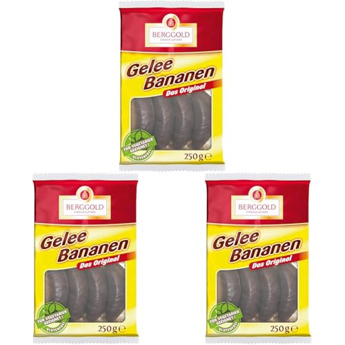 Berggold Gelee Bananen Schokoliert, 250 g (Packung mit 3) von Berggold