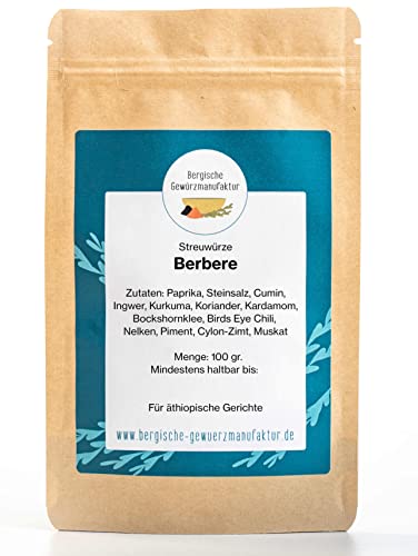 Berbere - Scharfe Gewürzmischung für äthiopische Gerichte mit echten Birds Eye Chili und Ceylon-Zimt von Bergische Gewürzmanufaktur