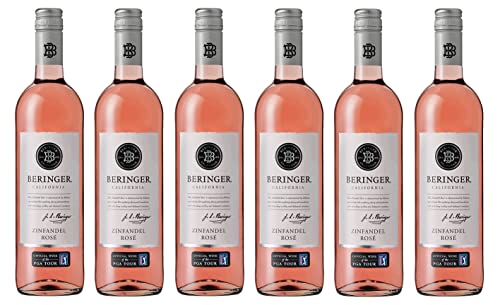 6x 0,75l - 2022er - Beringer - Classic - Zinfandel Rosé - California - Vereinigte Staaten - Rosé-Wein lieblich von Beringer