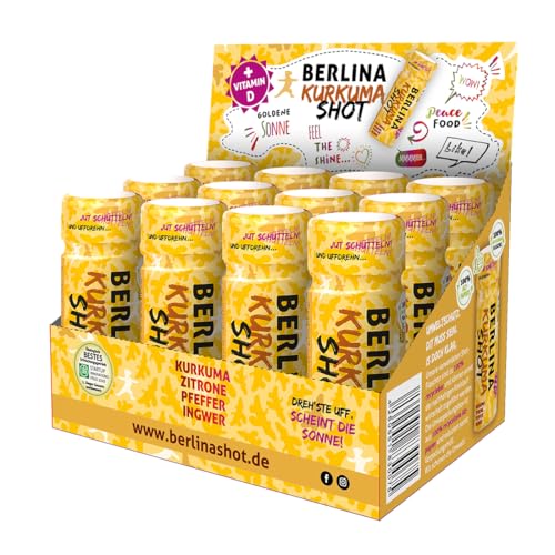 Berlina Kurkuma Shot Box - 12 Shots à 60ml. Die Goldene Sonne. Bleib´ste jesund. von Berlinashot