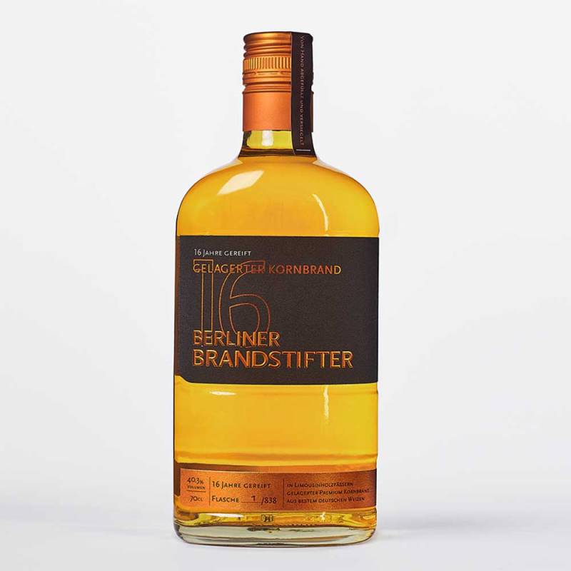 16 Jahre Gelagerter Kornbrand 0.7l, Edition 2021 von Berliner Brandstifter