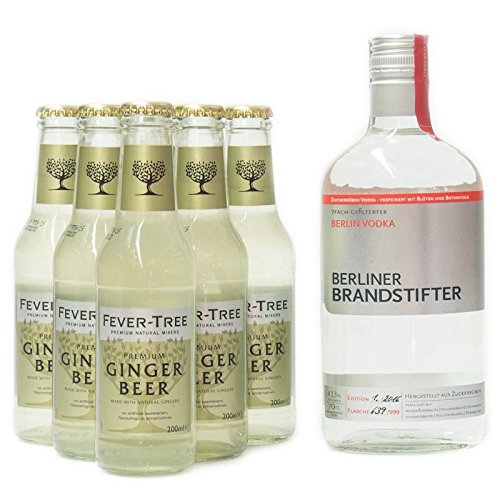 Brandstifter Vodka 700ml 43,3% Vol. + 6x Fever Tree Ginger Beer 200ml von Berliner Brandstifter