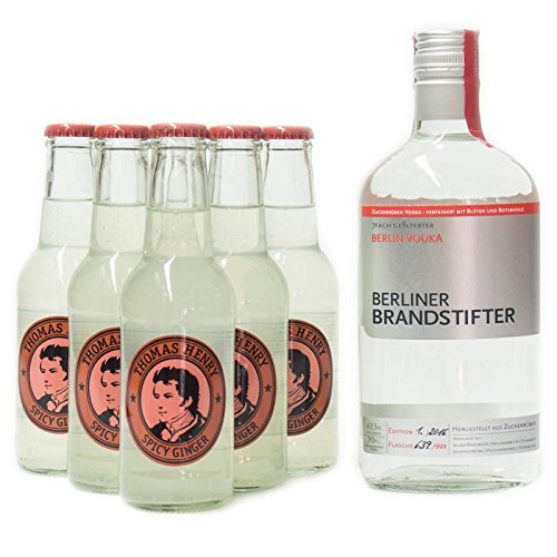 Brandstifter Vodka 700ml 43,3% Vol. + 6x Thomas Henry Spicy Ginger 200ml von Berliner Brandstifter