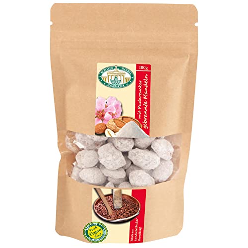 Berliner Mandelmanufaktur 1x100g gebrannte Mandeln, Vegan, Original Kirmes Mandeln, ohne Zusatzstoffe und Geschmacksverstärker, Süßigkeiten Weihnachten, spanische Largueta Mandeln von Berliner Mandelmanufaktur