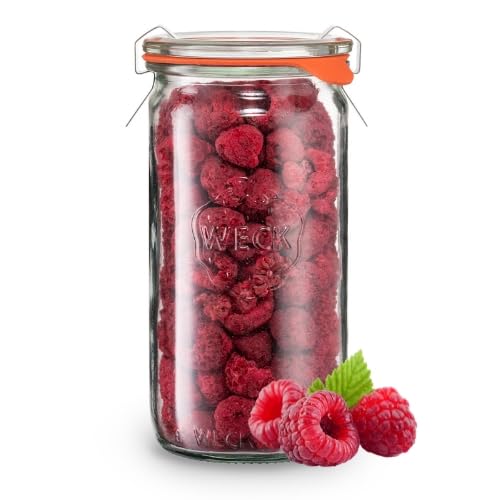 BIO Himbeere 30g - 100% BIO Gefriergetrocknete Früchte - Freeze Dried Methode - Versiegelt in einem Weck Glas - organisch - ohne Zuckerzusatz - Quelle für Vitamine - BerriesPolska® von Berries Polska