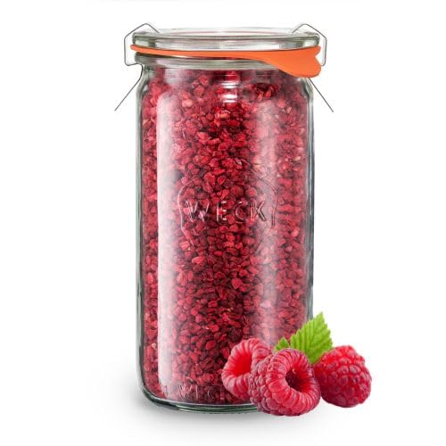 BIO Himbeere Fruchtstücke 50g - 100% BIO Gefriergetrocknete Früchte - Freeze Dried Methode - Versiegelt in einem Weck Glas - organisch - ohne Zuckerzusatz - Quelle für Vitamine - BerriesPolska® von Berries Polska