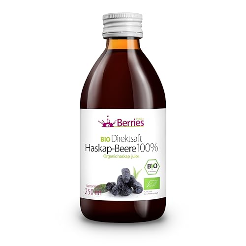 Berries Polska BIO Saft Direkt aus Bio Frucht Gepresst, Kaltgepresst - ohne Farbstoffe, ohne Zucker, ohne GMO, ohne Konservierungsstoffe - Vegan, Vegetarisch - Geschmack Kamtschatka-Beere - 250ml von Berries Polska