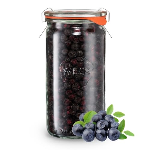 BIO Wald Heidelbeere 30g - 100% BIO Gefriergetrocknete Früchte - Freeze Dried Methode - Versiegelt in einem Weck Glas - organisch - ohne Zuckerzusatz - Quelle für Vitamine - BerriesPolska® von Berries Polska