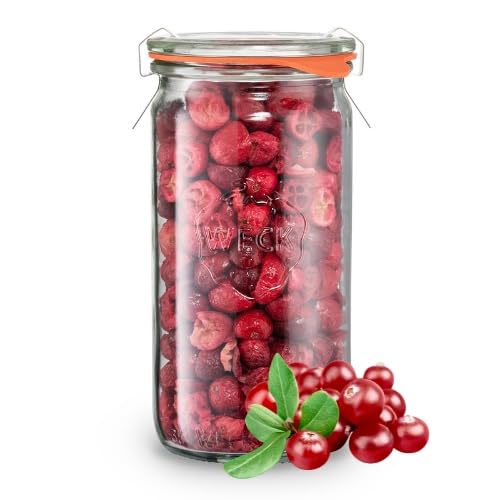 BIO Crannberry 30g - 100% BIO Gefriergetrocknete Früchte - Freeze Dried Methode - Versiegelt in einem Weck Glas - organisch - ohne Zuckerzusatz - Quelle für Vitamine - BerriesPolska® von Berries Polska