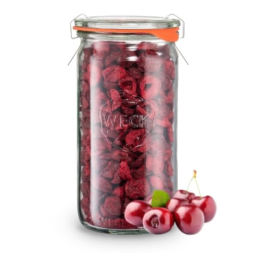 BIO Sauerkirsche 60g - 100% BIO Gefriergetrocknete Früchte - Freeze Dried Methode - Versiegelt in einem Weck Glas - organisch - ohne Zuckerzusatz - Quelle für Vitamine - BerriesPolska® von Berries Polska