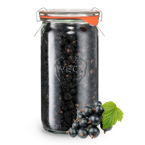 BIO Schwarze Johannisbeere 150g - 100% BIO Getrocknete Früchte - Trockenfrüchte - Hot Air Methode - Versiegelt in einem Weck Glas - organisch - ohne Zuckerzusatz - Quelle für Vitamine BerriesPolska® von Berries Polska