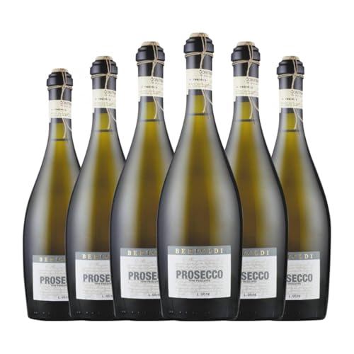 Bertoldi Frizzante Glera Prosecco 75 cl Weißer Sekt (Karton mit 6 Flaschen von 75 cl) von Bertoldi