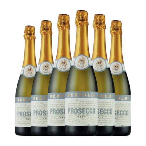 Bertoldi Spumante Glera Brut Prosecco 75 cl Weißer Sekt (Karton mit 6 Flaschen von 75 cl) von Bertoldi