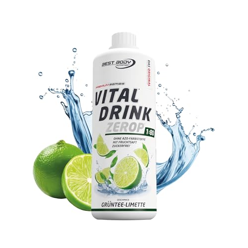 Best Body Nutrition Vital Drink ZEROP - Grüntee-Limette, Original Getränkekonzentrat - Sirup - zuckerfrei, 1:80 ergibt 80 Liter Fertiggetränk, 1 l (1er Pack) von Best Body Nutrition