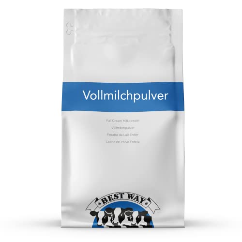 Best Way | Vollmilchpulver | 1 KG | 0% Zusätzen | Wiederverschließbare Verpackung | Lange Haltbar | Vielfältige Anwendungsmöglichkeiten | Einfach Milch herstellen (nur Wasser hinzufügen) von Best Way