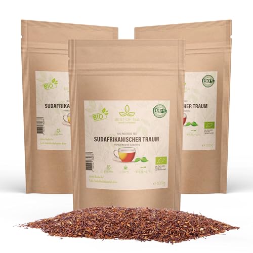 300 Gramm Südafrikanischer Traum - Unser bester Rooibos Tee aus biologischem Anbau - Ohne Aromen - Rooibos Tee lose - Loser Rooibostee Bio - Bio Rotbuschtee lose - Vegan von Best-of-Tea