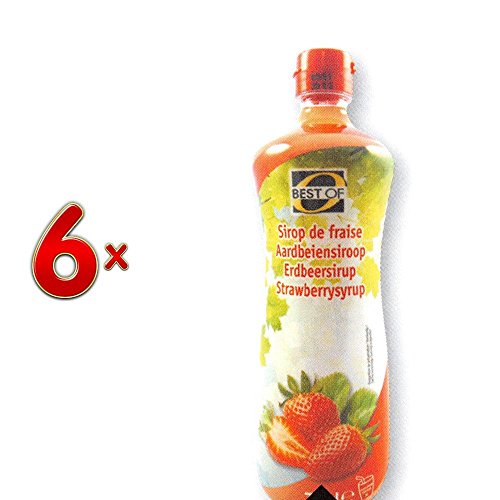 Best Of Sirop Fraise PET 6 x 750 ml Flasche (Erdbeersirup) von BestOf