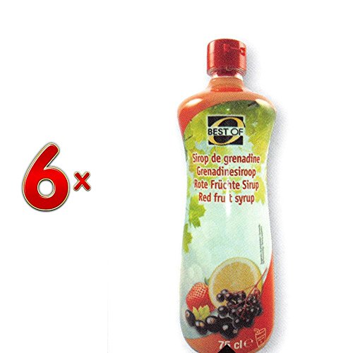 Best Of Sirop Grenadine PET 6 x 750 ml Flasche (Sirup mit dem Geschmack roter Früchte) von BestOf