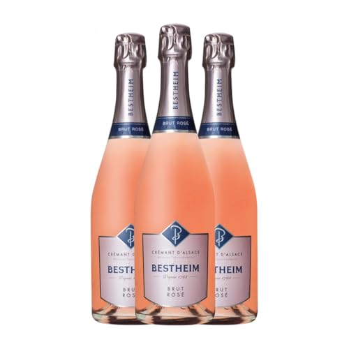 Bestheim Rosé Spätburgunder Brut Crémant d'Alsace 75 cl Rosé Sekt (Karton mit 3 Flaschen von 75 cl) von Bestheim