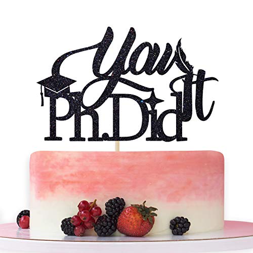 You Ph.Did It Kuchendekoration, Congrats PhD Cake Decor, You Did It Cake Decoration, Educated AF, Class of 2021 Graduation Party Dekoration Supplies Black Glitter von Betalala