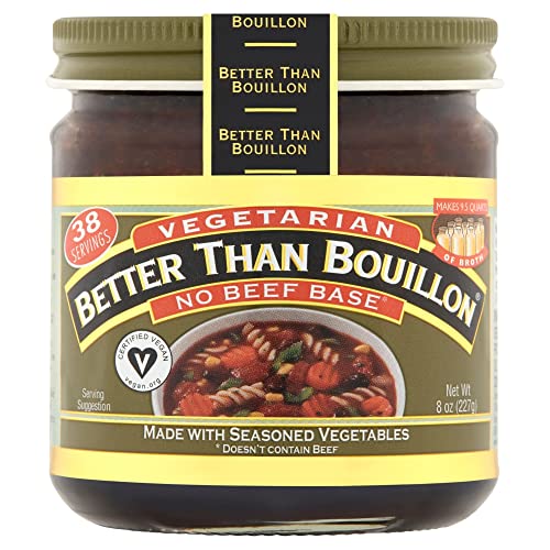 Better Than Bouillon Vegetarische Basis ohne Rindfleisch, hergestellt aus gewürztem Gemüse, zertifiziert vegan, ergibt 9,5 l Brühe, 38 Portionen, 237 ml Glas (2 Stück) von Better Than Bouillon