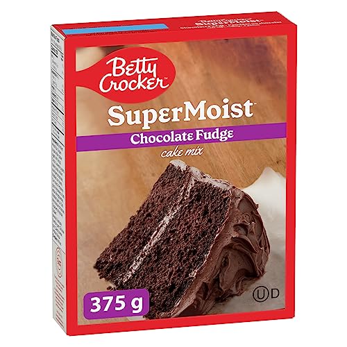 BETTY CROCKER Kuchenmischung – Super feuchter Schokoladen-Fudge-Geschmack, 375 g Packung mit Kuchenmischung, Backmischung, schmeckt wie hausgemacht, einfach zu backen von Betty Crocker