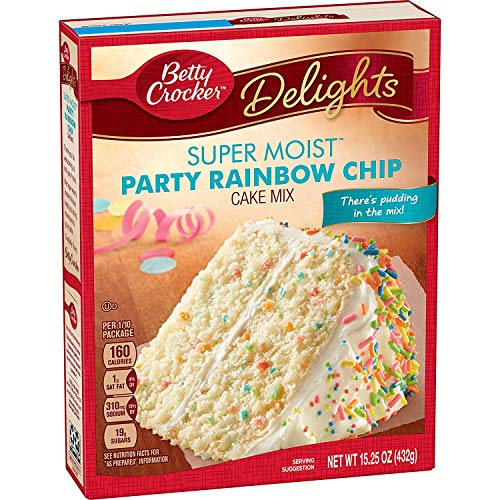 Betty Crocker Delights Super Moist Party Rainbow Chip Cake Mix 15.25 oz (Pack of 2) von Betty Crocker