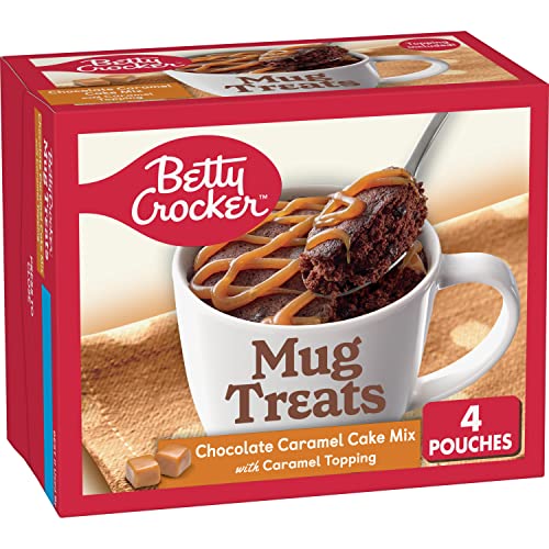 Betty Crocker Mug Treats Schokoladen-Karamell-Kuchenmischung mit Karamell-Topping, 4 Portionen, 354 ml von Betty Crocker