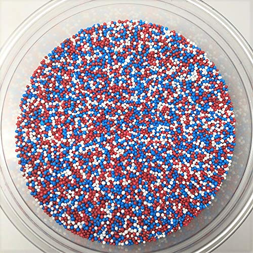 Patriotic Nonpareils Red White Blue All American Topping Sprinkles 1 pound von Beulah's Candyland