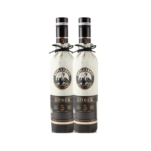 RAKI - Beylerbeyi Göbek Raki 2 x 35cl | Türkischer Brandy mit Anis aromatisiert - 100% frische Weintrauben - Ohne Zuckerzusatz | Dreifache Destillation - Alkoholgehalt 45% von Beylerbeyi