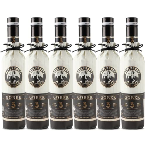 RAKI - Beylerbeyi Göbek Raki 6 x 35cl | Türkischer Brandy mit Anis aromatisiert - 100% frische Weintrauben - Ohne Zuckerzusatz | Dreifache Destillation - Alkoholgehalt 45% von Beylerbeyi