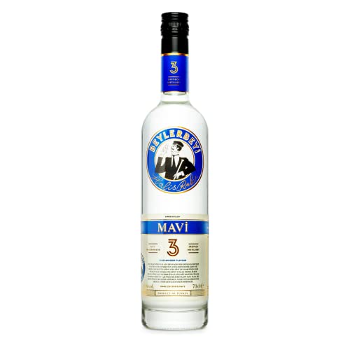 RAKI - Beylerbeyi Mavi Raki 70cl | Türkischer Brandy mit Anis aromatisiert - 100% frische Weintrauben - Ohne Zuckerzusatz | Dreifache Destillation - Alkoholgehalt 45% von Beylerbeyi