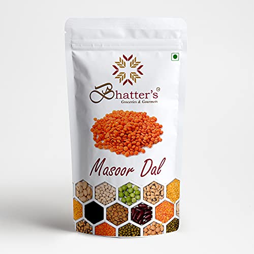 Bhatter's Indian Masoor Dal | Red Masoor Dal Split | Masoor Red Daal |Malka Masoor | Split Red Lentils Dry - All Natural, Pure - 100% Natural & Pure with Premium Quality for Traditional Cooking- 1000 Grams von Bhatter's