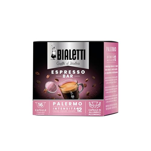 BIALETTI Café Palermo - 16 Mokespresso Capsules "I Caffè d'Italia" - Extra Strong Coffee - Very Sea Cocoa Flavouring von Bialetti