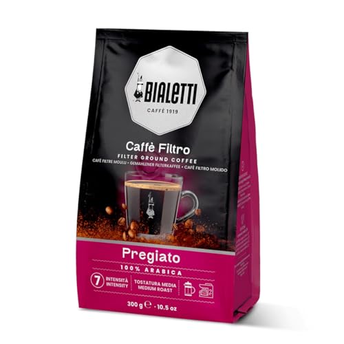 Bialetti Gemahlener Kaffee, 100% Arabica, 300g, für Filterkaffee von Bialetti