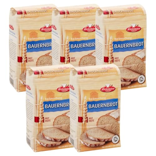 BIELMEIER KÜCHENMEISTER Brotbackmischung Bauernbrot 5 x 500 g I Brotbackmischungen für Brotbackautomat & Ofen I Brot mit Backmischung einfach gemacht von Bielmeier