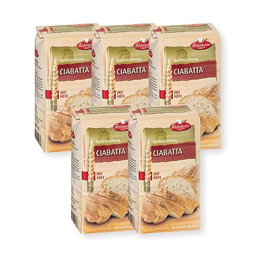 BIELMEIER KÜCHENMEISTER Brotbackmischung Ciabatta 5 x 500 g I Brotbackmischungen für Brotbackautomat & Ofen I Brot mit Backmischung einfach gemacht von Bielmeier