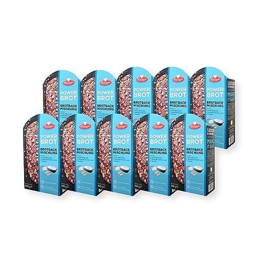 BIELMEIER KÜCHENMEISTER Brotbackmischung Powerbrot 10 x 300 g I Brotbackmischungen für Brotbackautomat & Ofen I Brot mit Backmischung einfach gemacht von Bielmeier