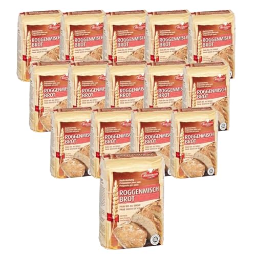 BIELMEIER KÜCHENMEISTER Brotbackmischung Roggenmischbrot 15 x 500 g I Brotbackmischungen für Brotbackautomat & Ofen I Mit Backmischung einfach backen von Bielmeier