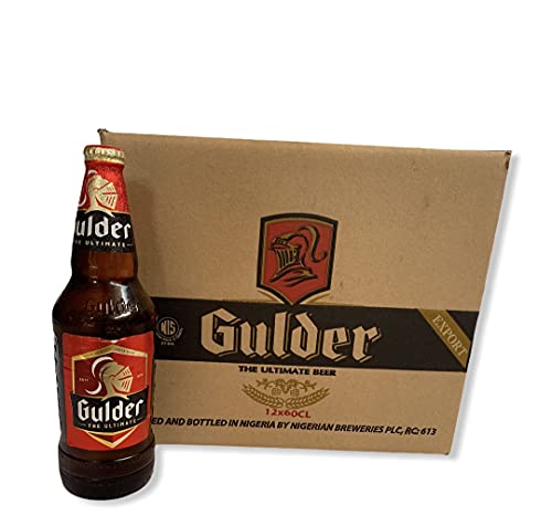 12 Flaschen 0,6l Gulder Lager Bier aus Nigeria afrikanische Biere genießen von Bier