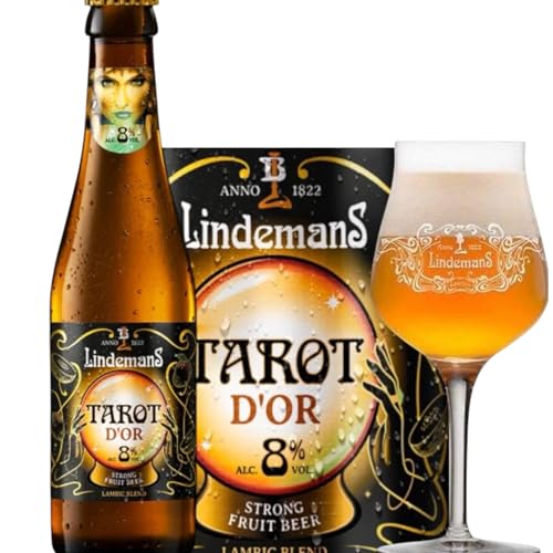 12 Flaschen LINDEMANS TAROT D'or 0,25L - BELGISCHES EXOTICFRUIT BIER MIT 8% VOL. inkl. Bierdeckel Haus der Biere Berlin von Bier